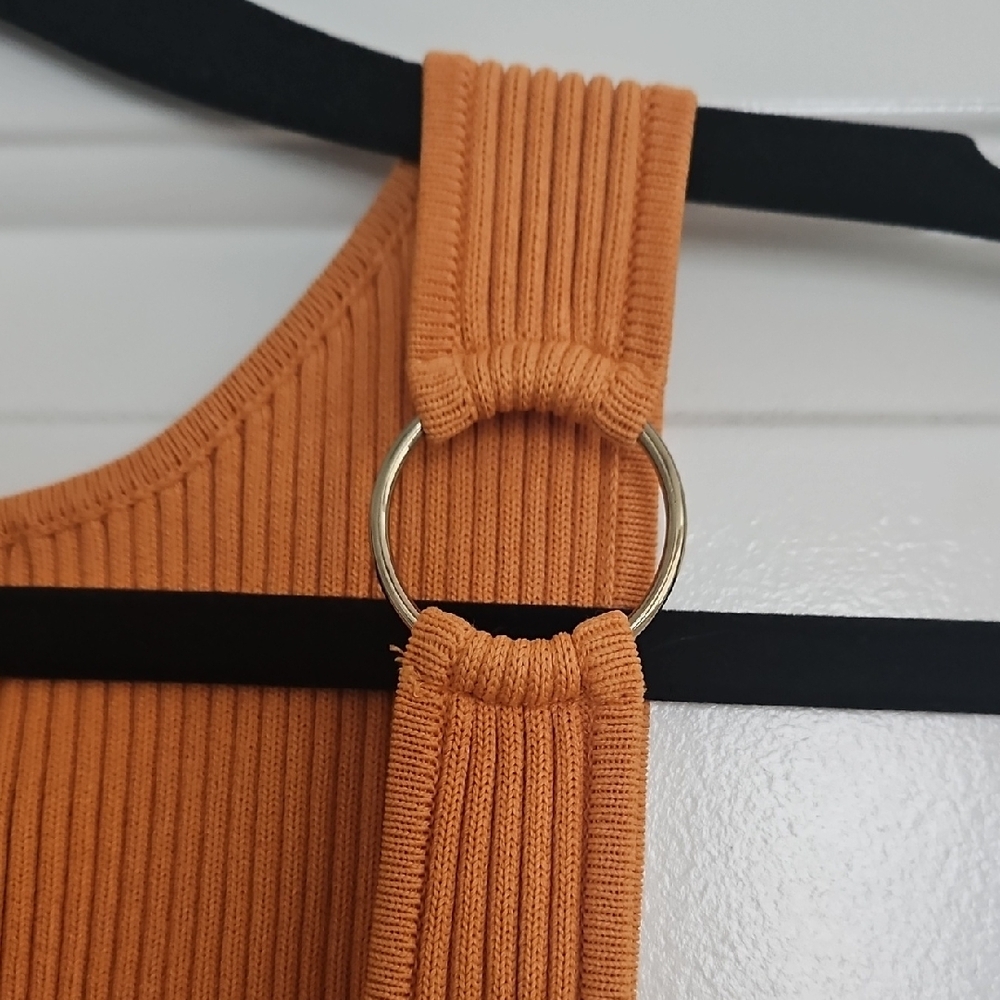 Guess Ribbed Orange Mini Dress - Picture 4 of 5